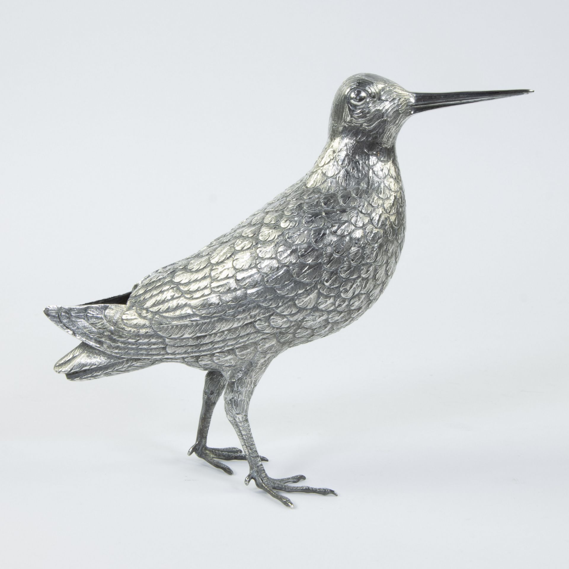 Silver woodcock, the bécasse, hunting trophy with inscription 'En souvenir (Bécasse)', circa 1900, t - Image 4 of 6