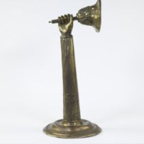 Gilt brass wall lamp in the shape of a hand, circa 1900