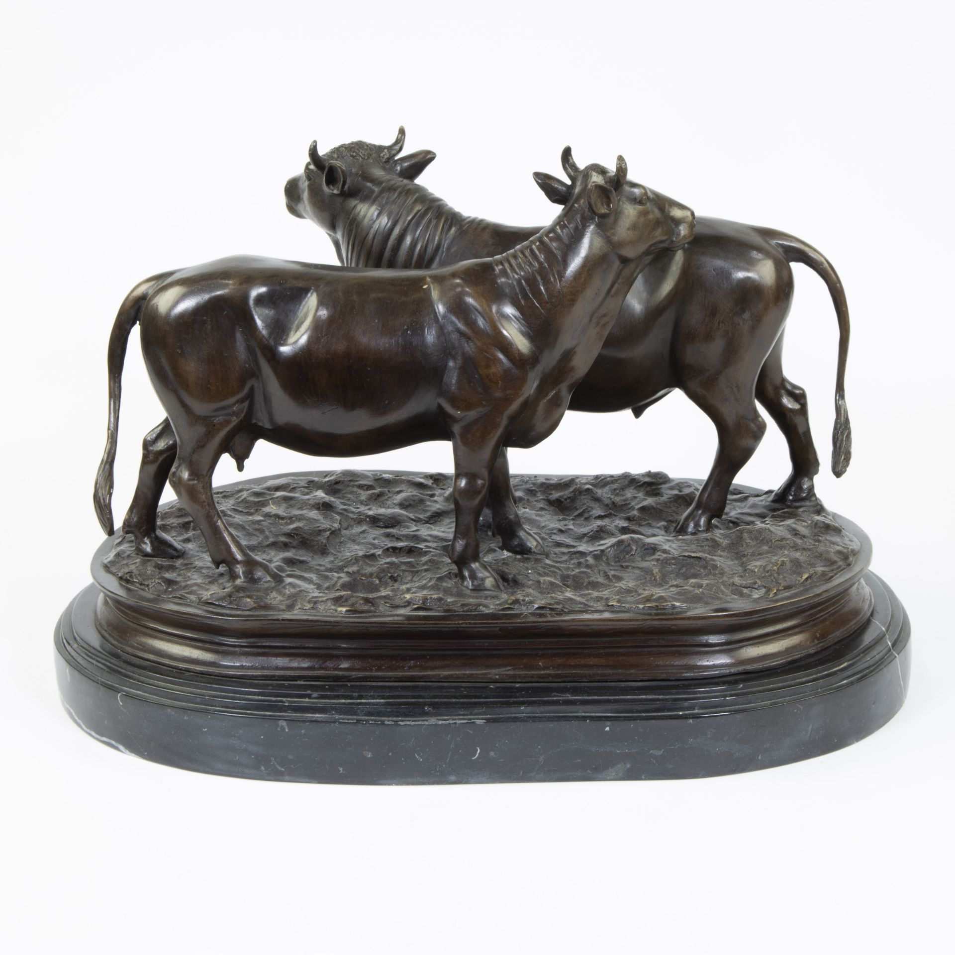 Antoine Louis BARYE (1796-1875), bronze group of a bull with a cow, signed - Bild 3 aus 5