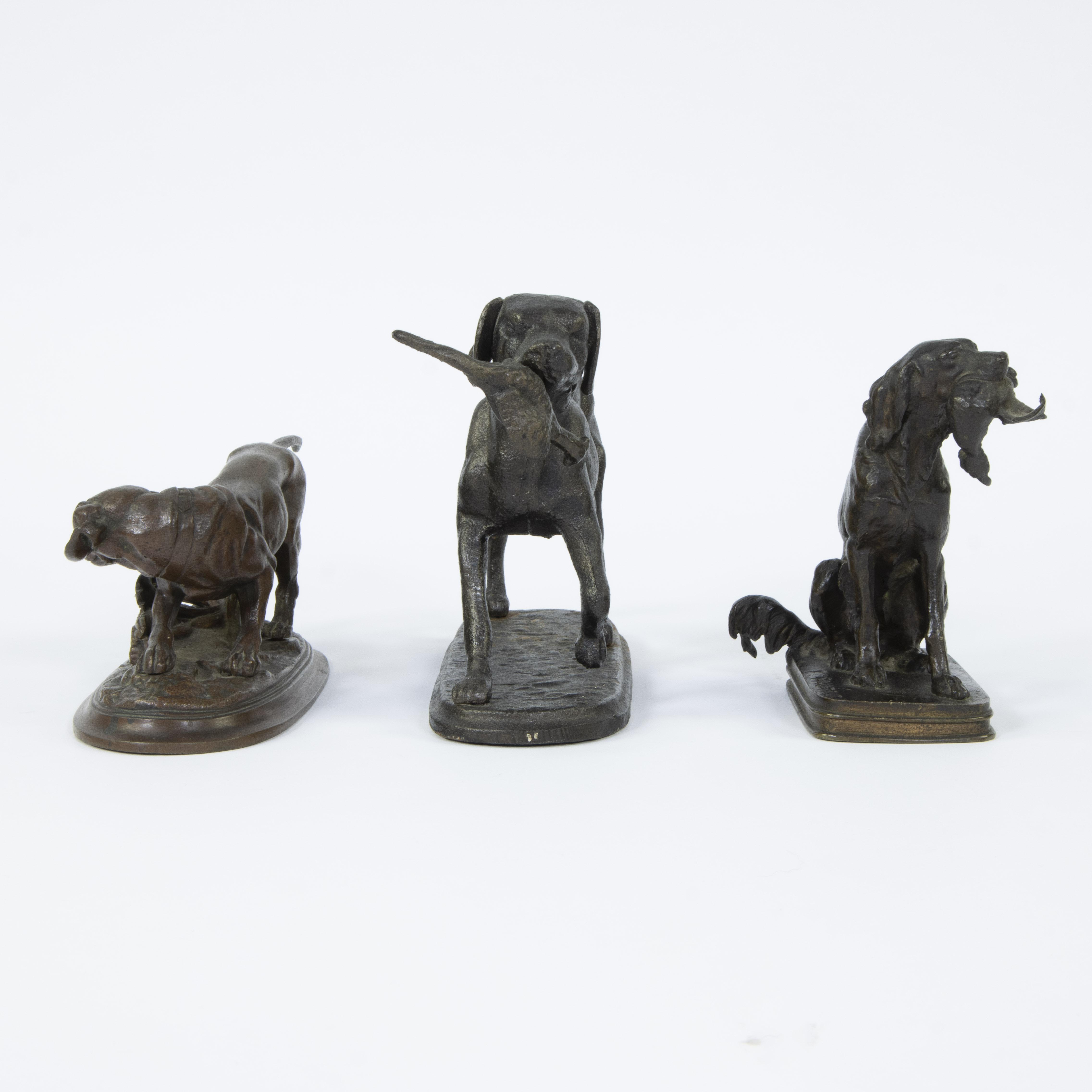 Ferdinand PAUTROT (1832-1874), bronze of a hunting dog, drawn and added hunting dog in cast iron and - Image 2 of 5