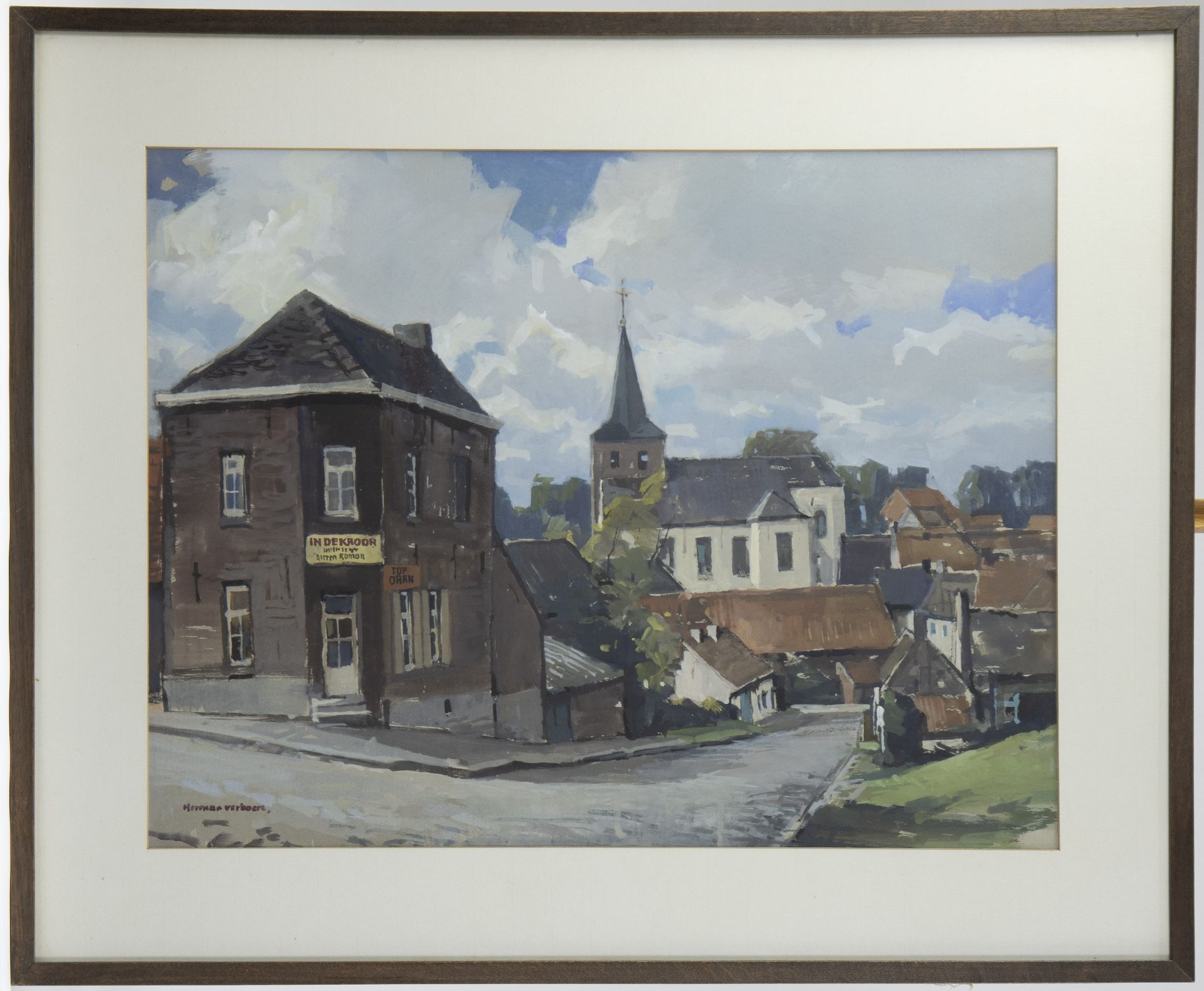 Herman VERBAERE (1906-1993), 2 watercolour paintings of the View of Zegelem and Ferry Schellebelle, - Bild 4 aus 7