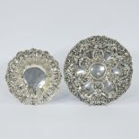 2 silver dishes, repoussé