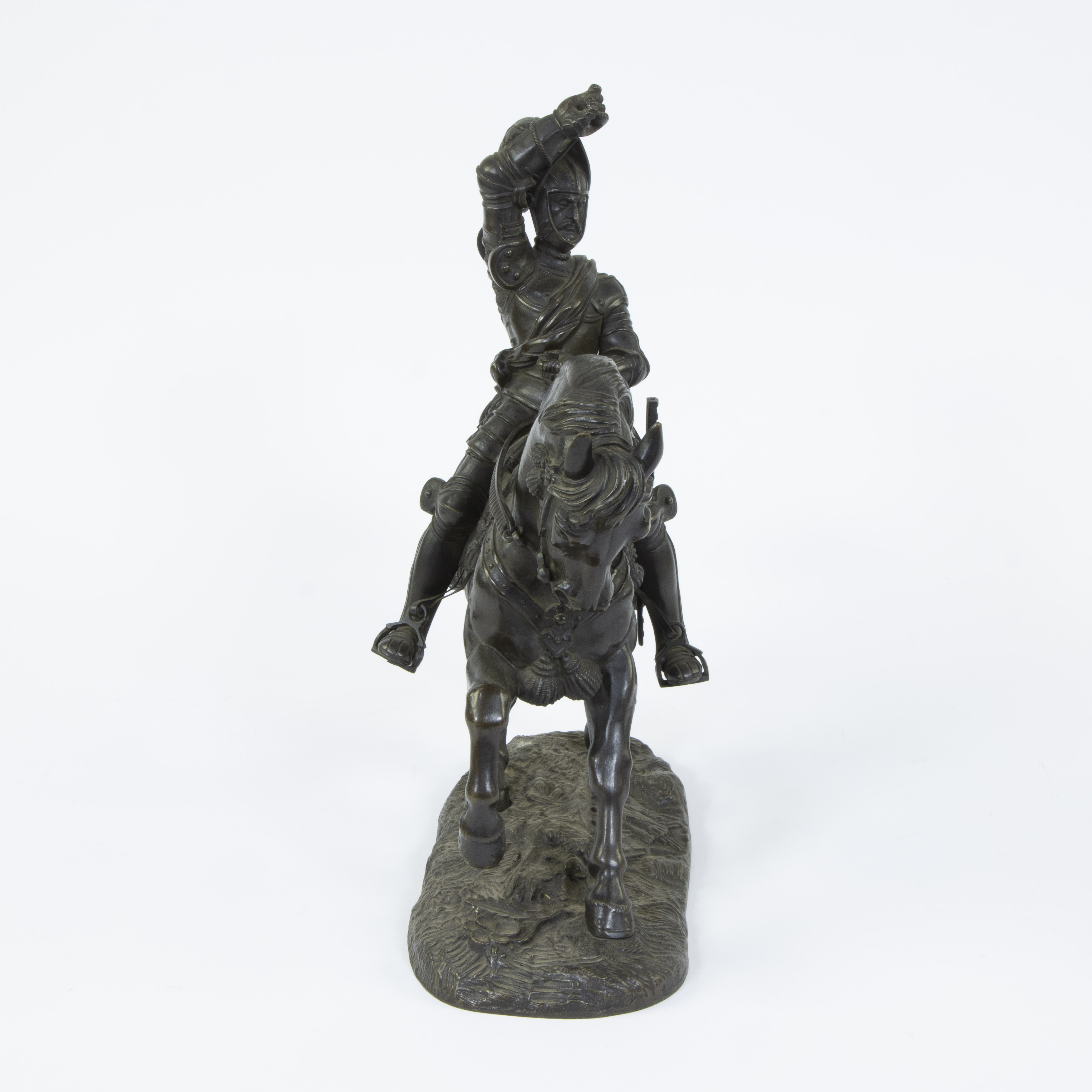 After Baron Carlo Marochetti, a patinated bronze equestrian figure of Emmanuel Philibert - Bild 4 aus 5
