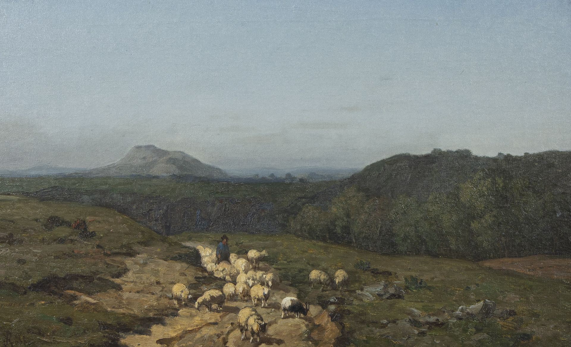 Louis ROBBE (1806-1887), oil on canvas Flock of sheep with shepherd, signed