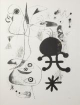 Joan MIRO (1893-1983), lithograph, signed and dated 1944 in the plate., stamp Reissue facsimile, Bar