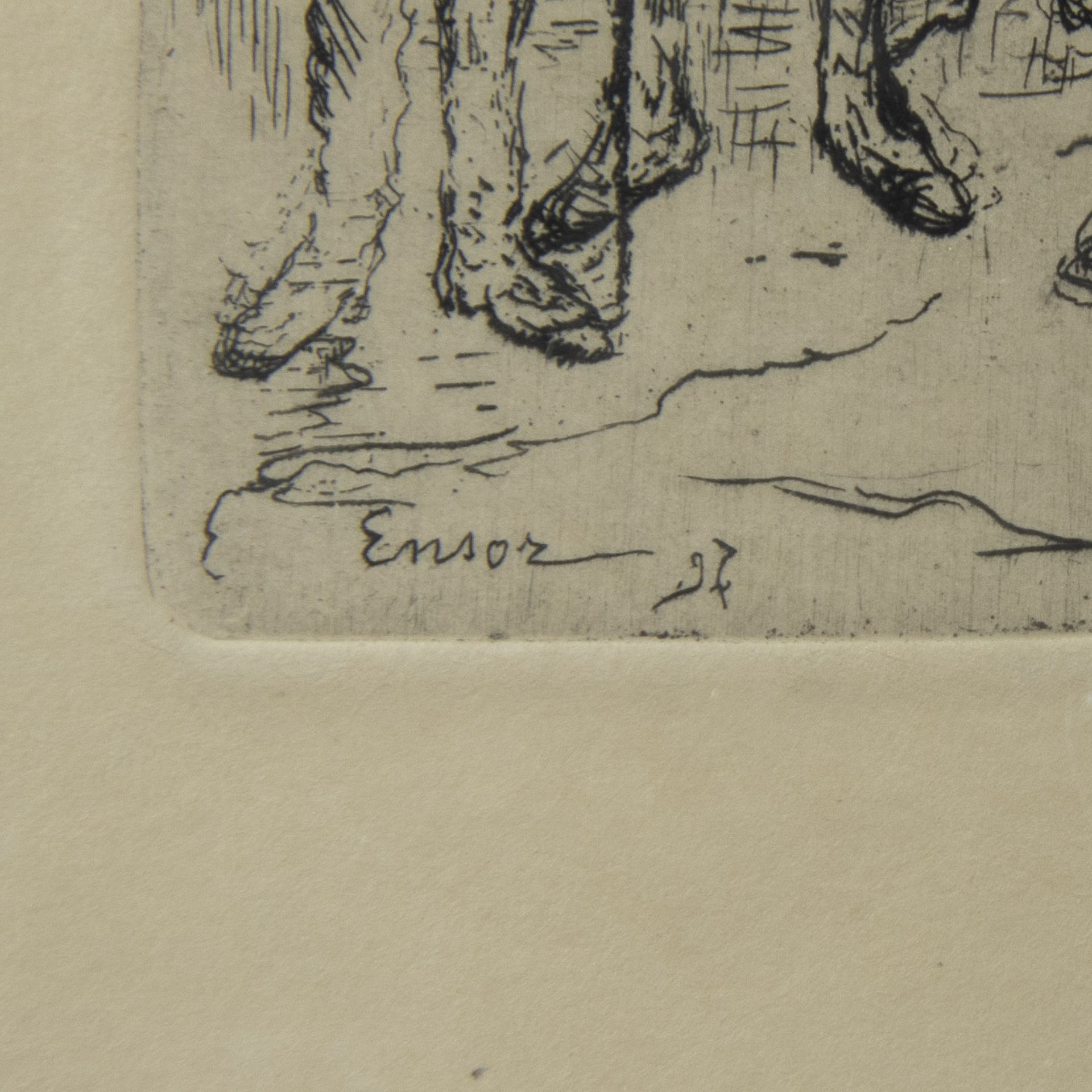 James ENSOR (1860-1949), etching' Les adieux de Napoléon' (1897), signed and dated 1897 - Bild 4 aus 4