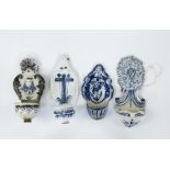 4 faience holy water vessels, 18th/19th century