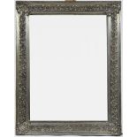 French chapel mirror in silver-plated frame