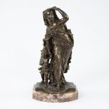 Henri Honoré PLÉ (1853-1922), bronze group of Young mother and child on marble base, signed