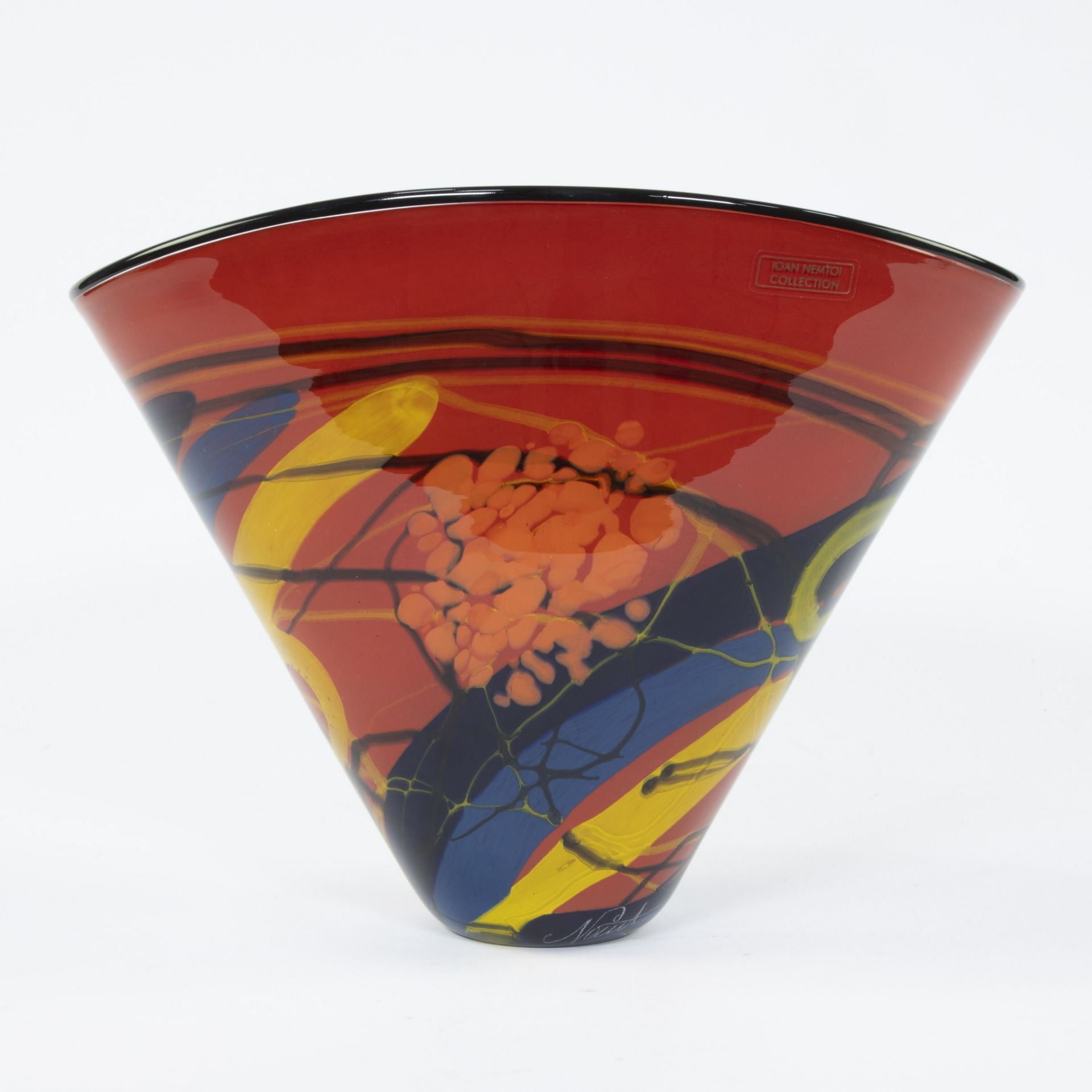 Ioan Nemtoi conical mouth-blown colourful vase - Bild 3 aus 4