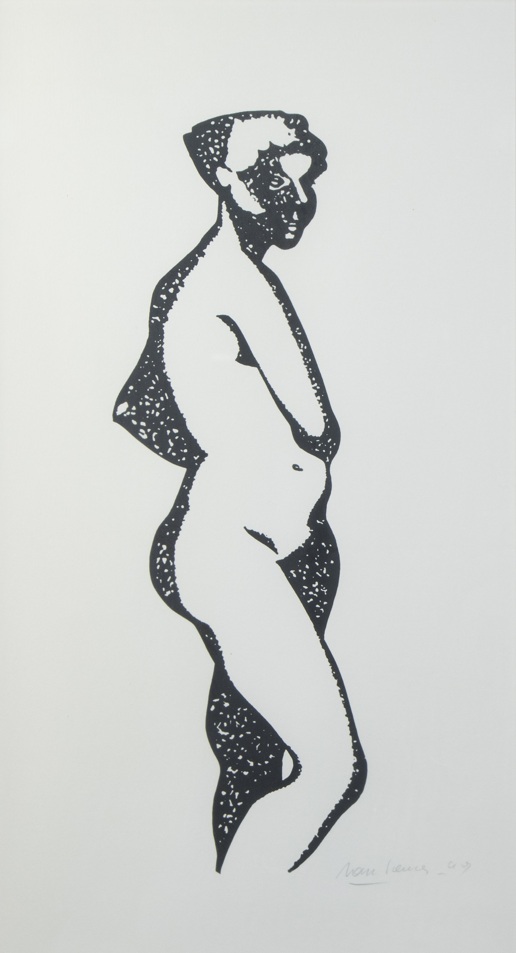 Maurice VAN SAENE (1919-2000), linocut Nude, signed and dated '49