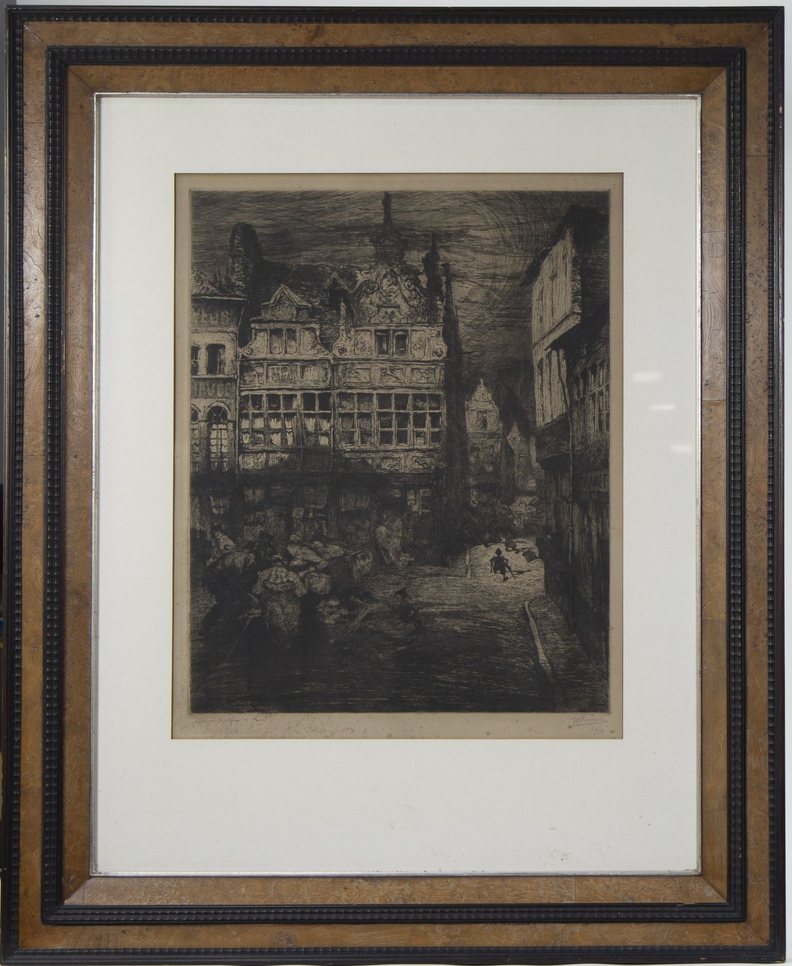 Jules DE BRUYCKER (1870-1945), etching Maison Palfijn Gand, numbered 66/150 and signed - Image 2 of 4