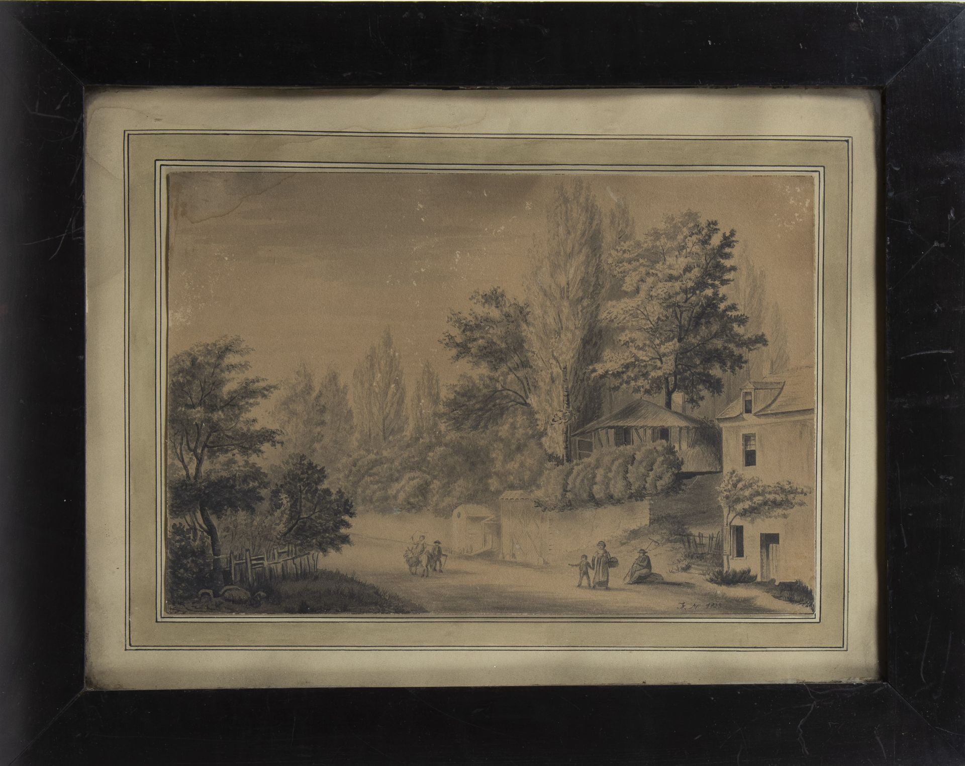 2 19th century paintings and a pencil drawing - Image 5 of 10