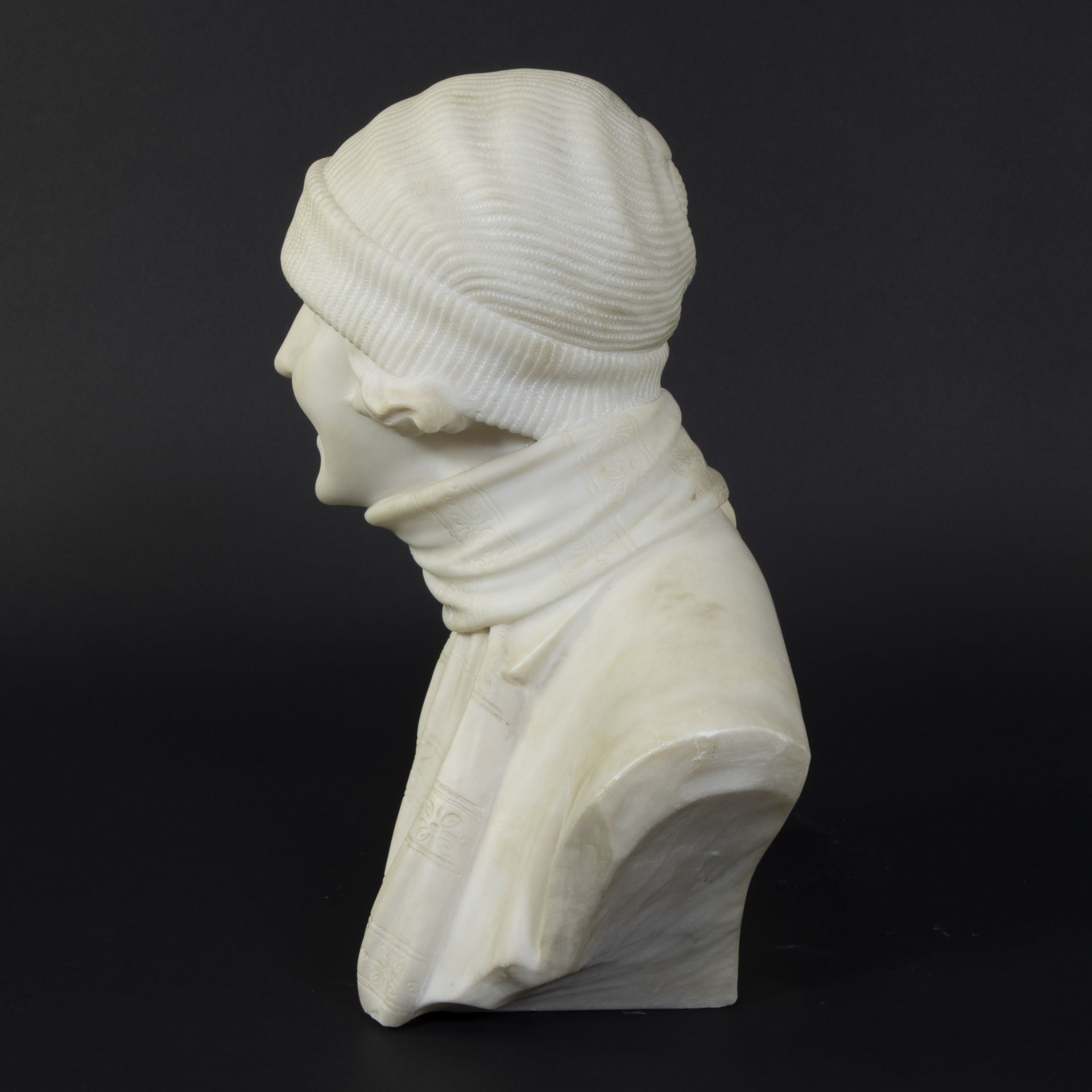 MICHELOTTI (XIX-XX), marble Art Deco bust of a girl, signed - Image 2 of 5