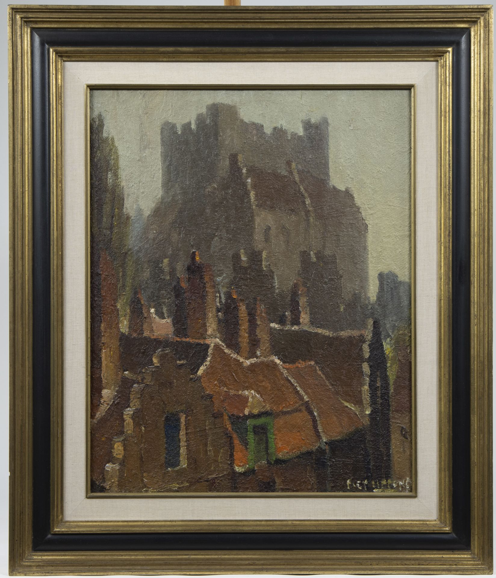 Piet LIPPENS (1890-1981), oil on canvas, the Castle of the Counts, Ghent, signed - Image 2 of 4