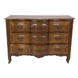 An oak chest of drawers with 3 drawers in Louis XV style, 19th century