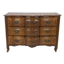 An oak chest of drawers with 3 drawers in Louis XV style, 19th century