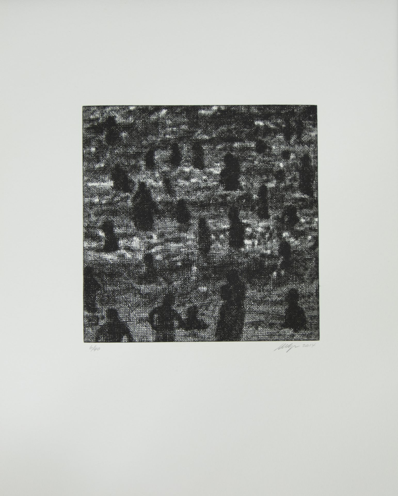 Wayne GONZALES (1957), folder with 5 copper etchings on Hähnemüller paper 'CROWD' 2014, numbered 6/4 - Bild 3 aus 10