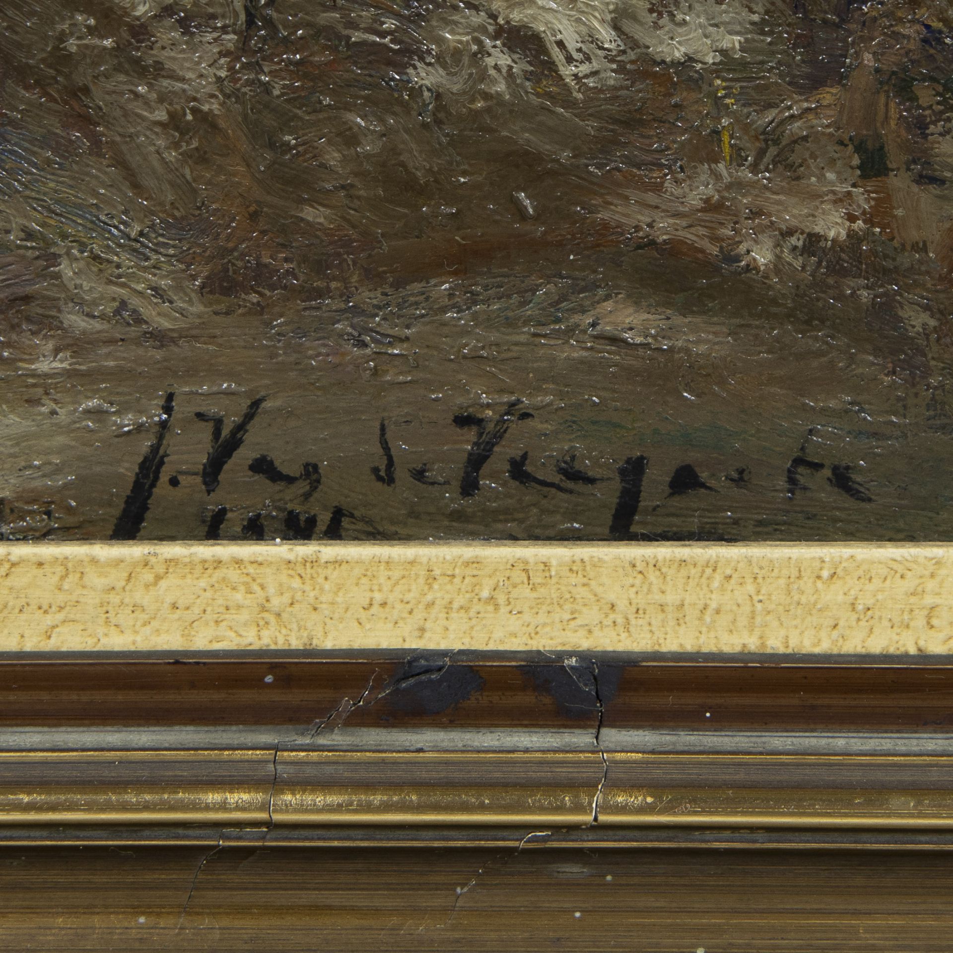 Julien VAN DE VEEGAETE (1886-1960), oil on panel The back crescent, signed and Victor VEROUGSTRAETE - Image 4 of 8