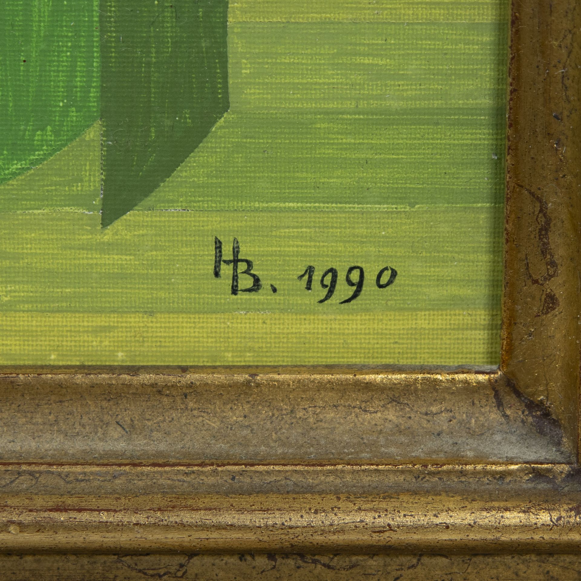 Oil on board Untitled, monogrammed HB and dated 1990 - Bild 3 aus 4