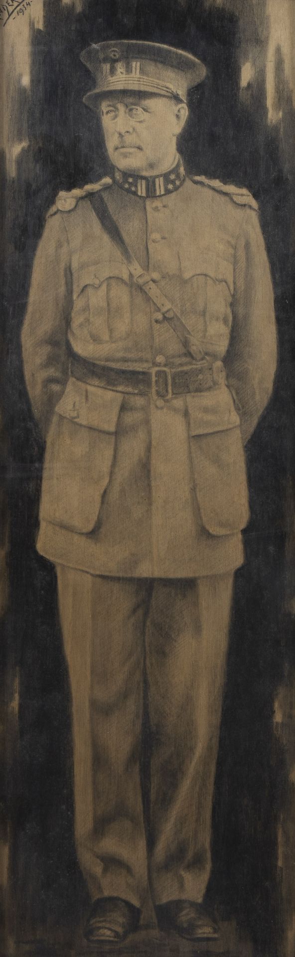 A pencil drawing of Albert I 1934 and oil on canvas Leopold 1935 - Image 2 of 8