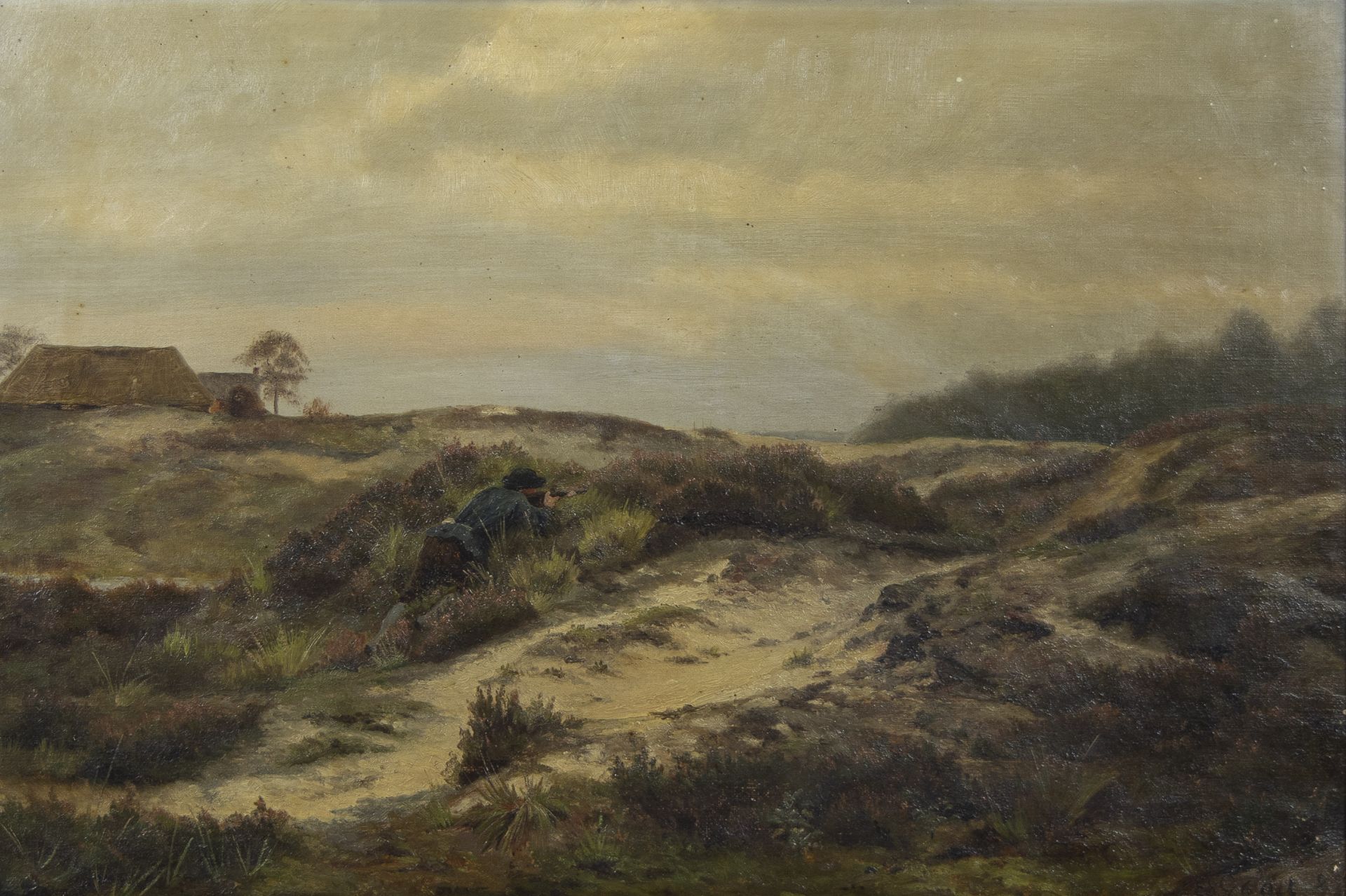 Edouard GEELHAND (1853-1938), oil on canvas Landscape with hunter, signed - Bild 2 aus 4