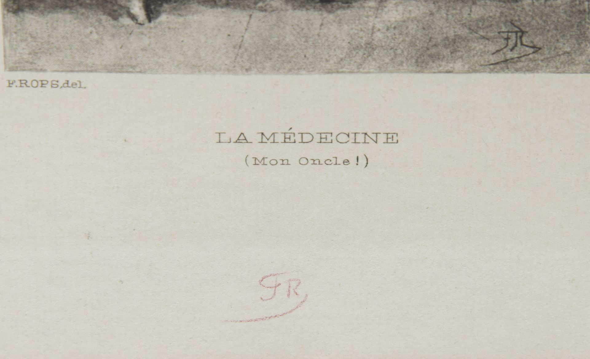 Félicien ROPS (1833-1898), lithograph La médecine (Mon oncle !), monogrammed in the plate and monogr - Bild 3 aus 3