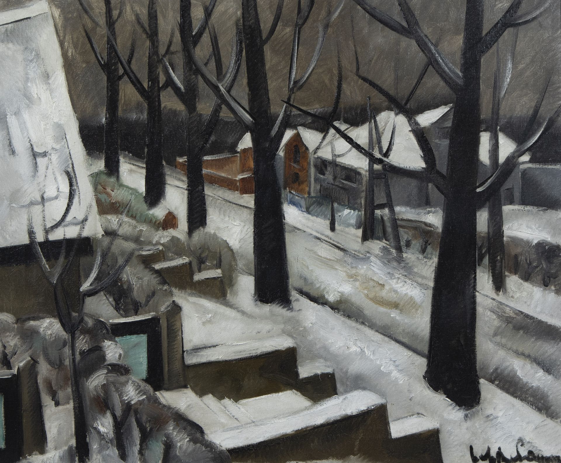 Jef DE PAUW (1888-1930), oil on canvas Winter view, signed