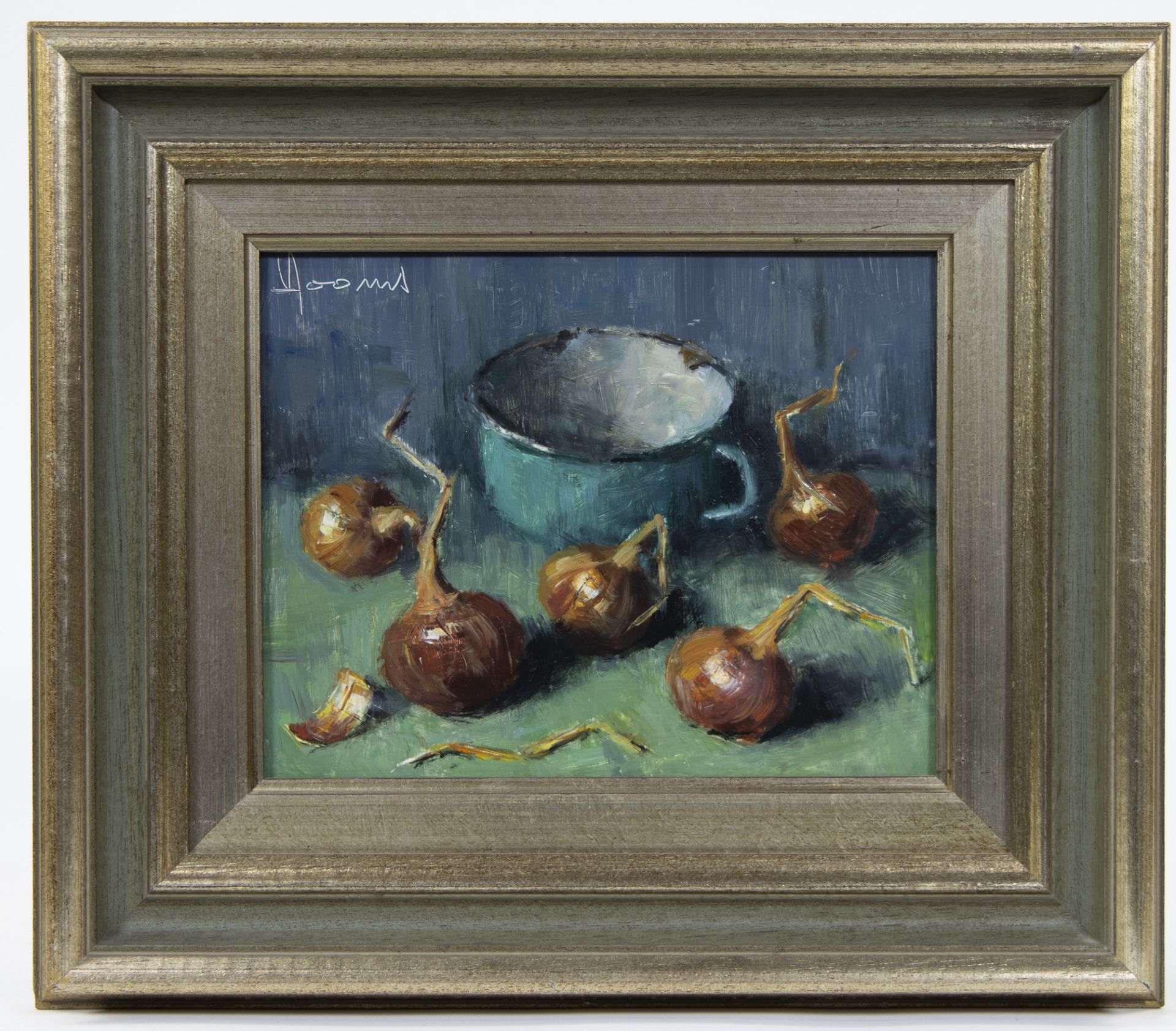 Vic DOOMS (1912-1994), lot of 2 works oil on board Still life with onions and Landscape with farmste - Bild 2 aus 8