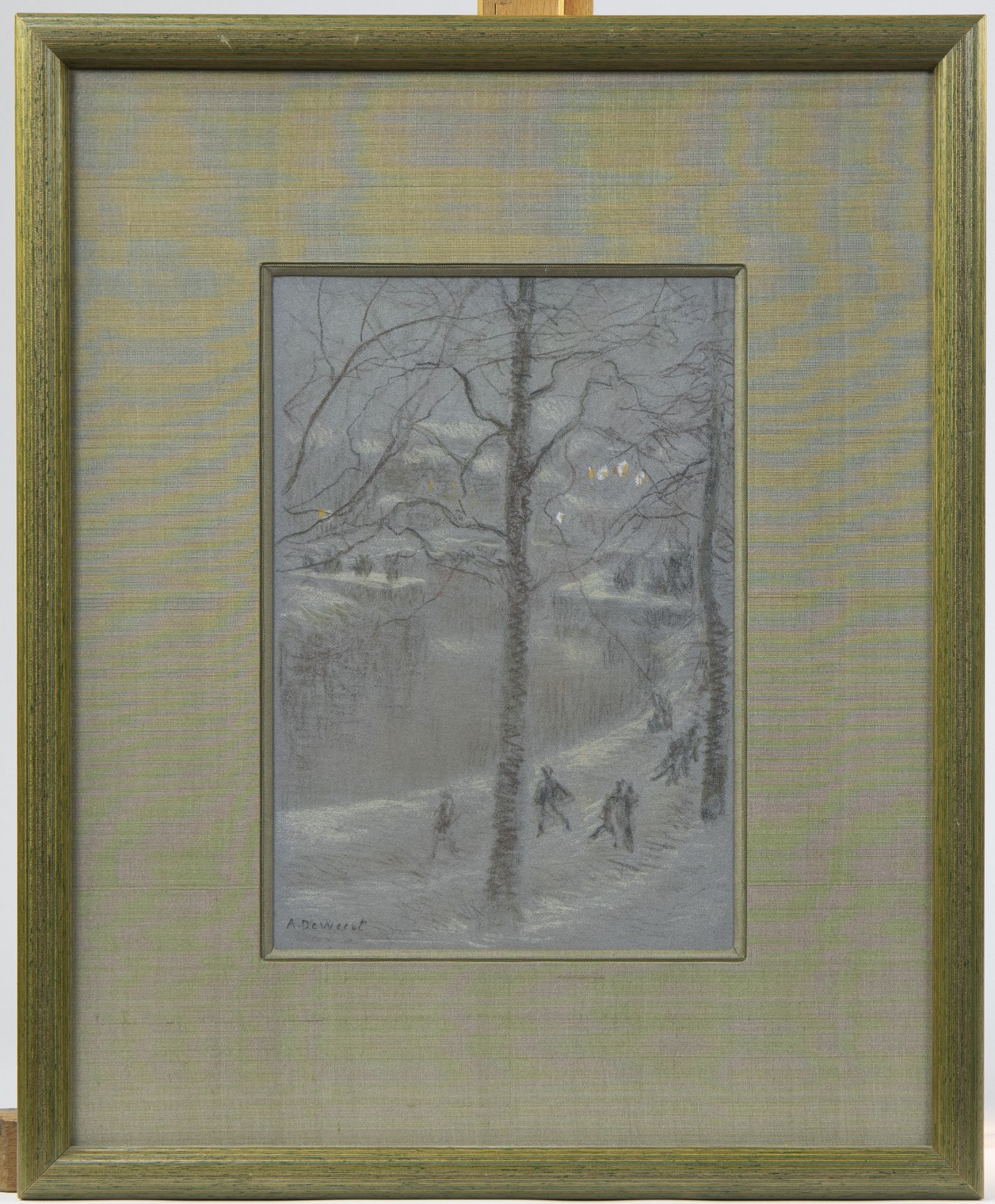 Anna DE WEERT (1867-1950), mixed media Animated winter view, signed - Image 2 of 3