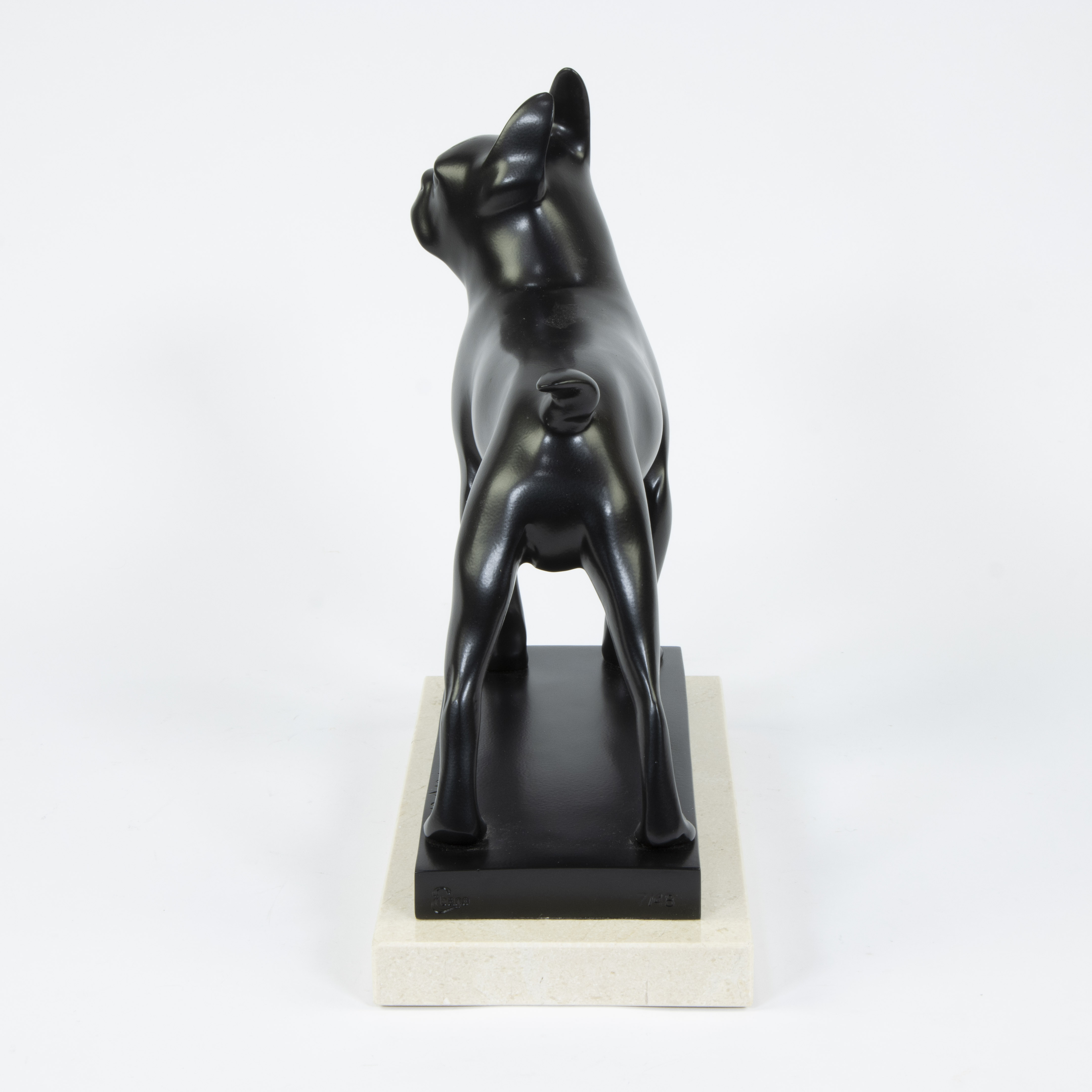 François POMPON (1855-1933), sculpture in bronze with black patina 'Toy Boston terrier', signed Pomp - Image 4 of 6