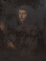 19th century oil on canvas portrait Monk François Rooman