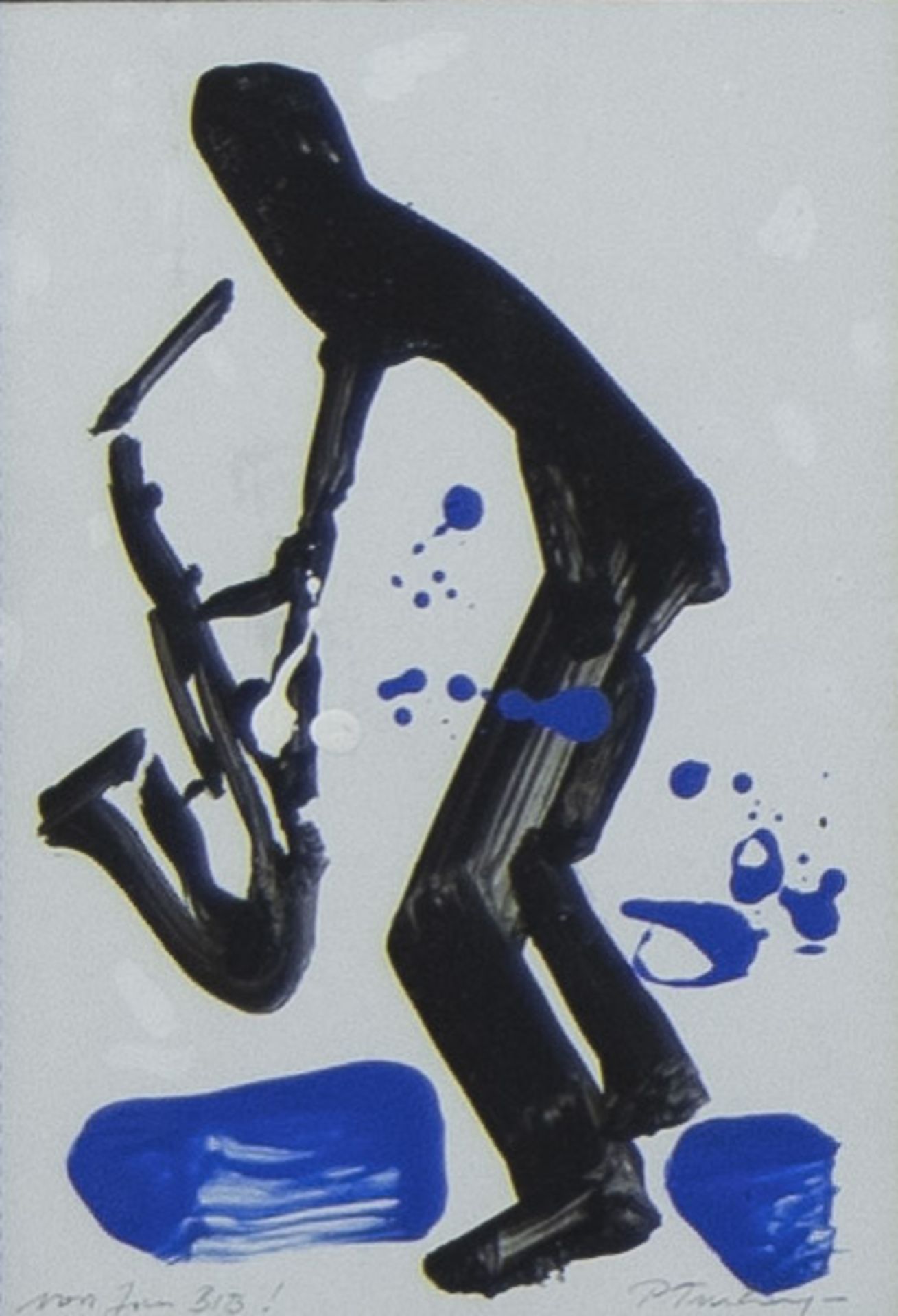 Paul TURKRY (1944), oil on paper Saxophonist, signed and 2 lithographs, numbered and signed - Bild 2 aus 12