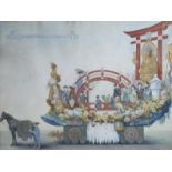 Piet VAN ENGELEN (1863-1924), gouache Jewel trade in Japan, signed