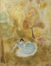 Alice FREY (1895-1981), pastel Rest in the park, signed