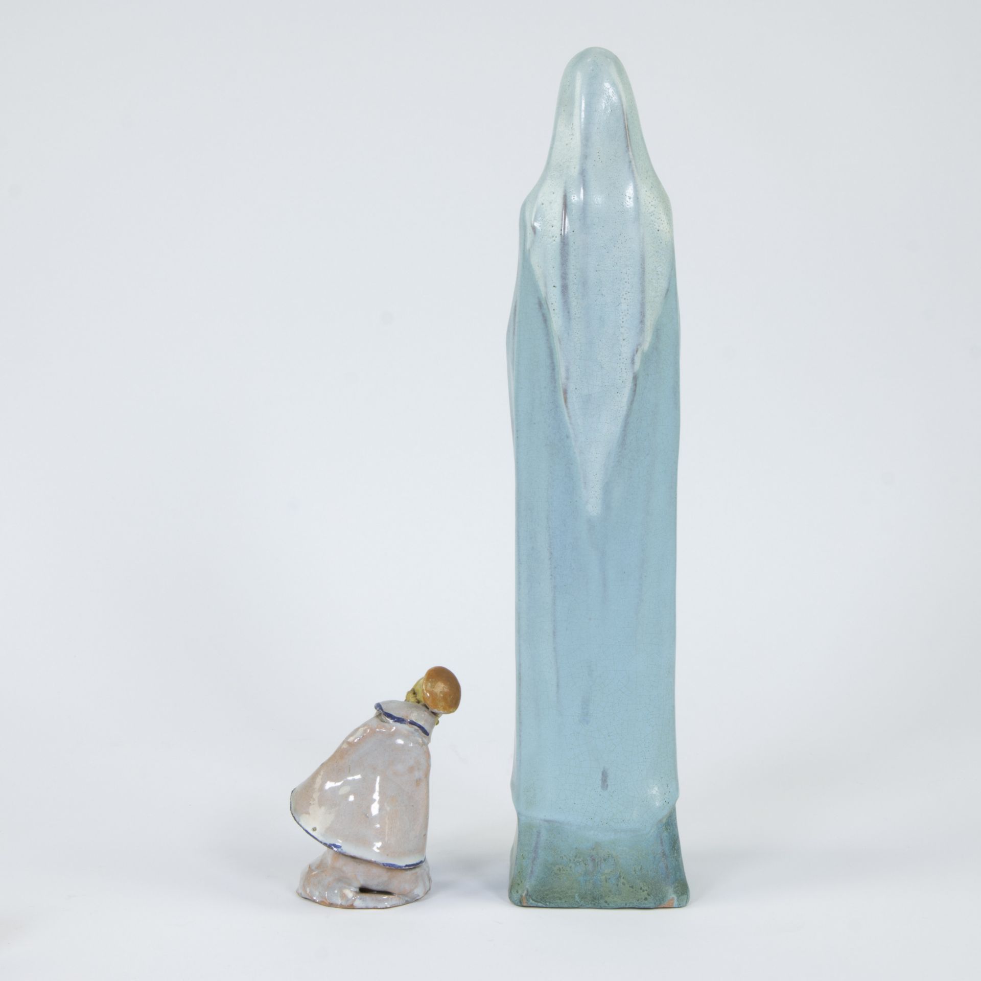 Domien INGELS (1881-1946), OLV and seated OLV in glazed ceramic and bronze medal - Image 3 of 5