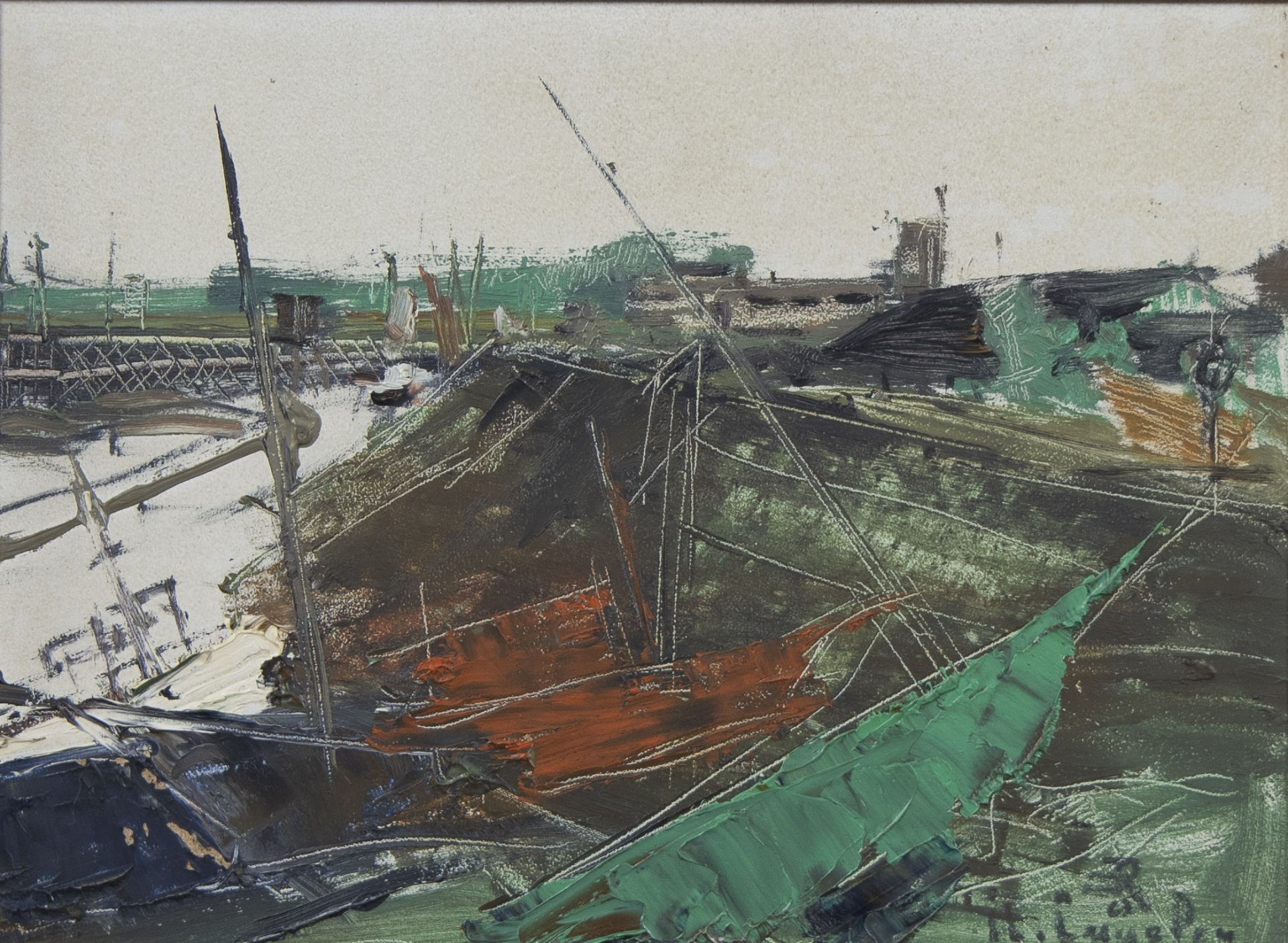 Leon ENGELEN (1943), 4 works of oil on board Harbour views, signed - Image 5 of 17