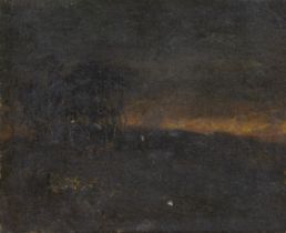 Frédéric Jean-Louis VAN DE KERKHOVE (act.c.1862-1873), oil on panel Landscape, signed, dated '73 and