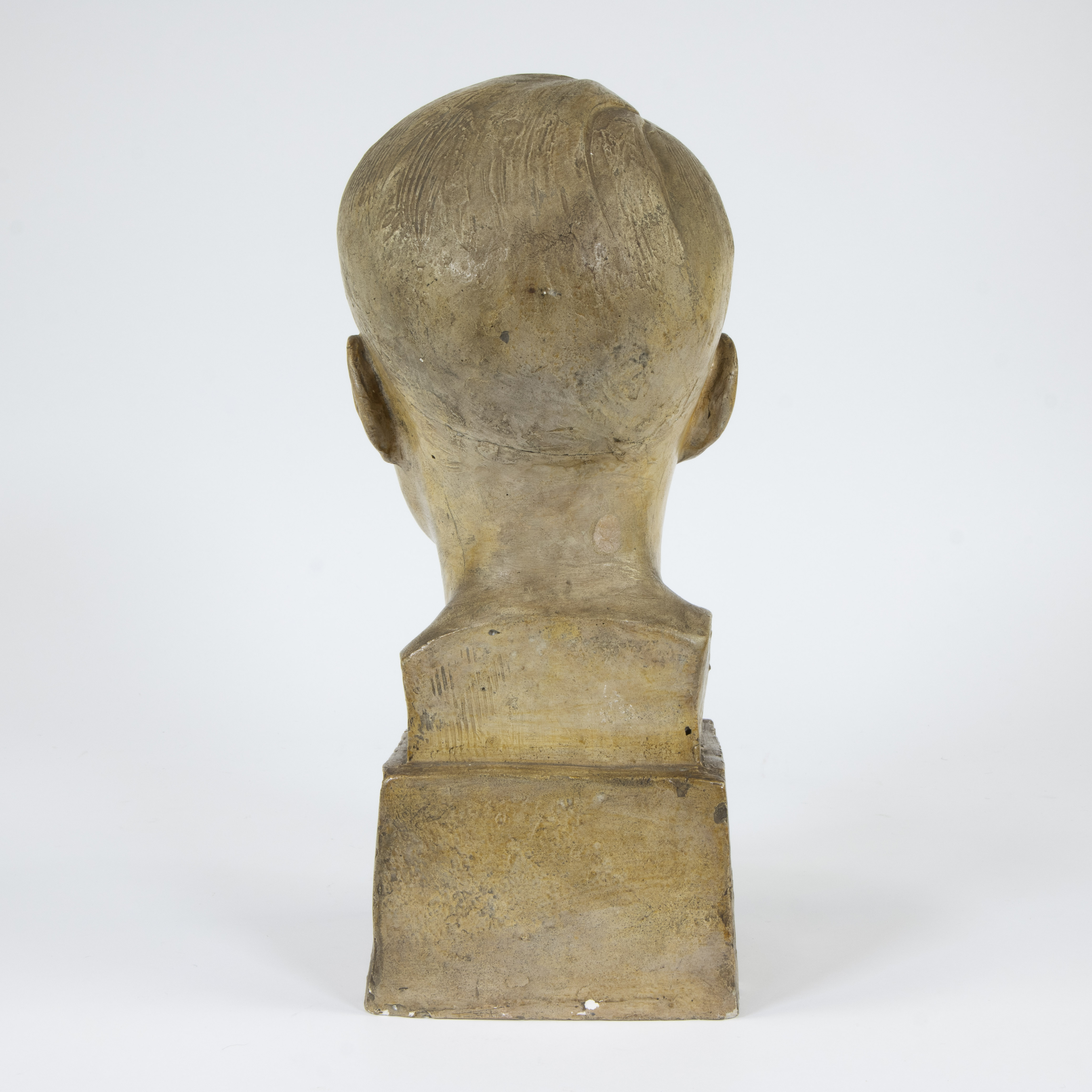 Olivier PIETTE (1885-1948), patinated plaster sculpture of a boy's head, signed - Image 3 of 5