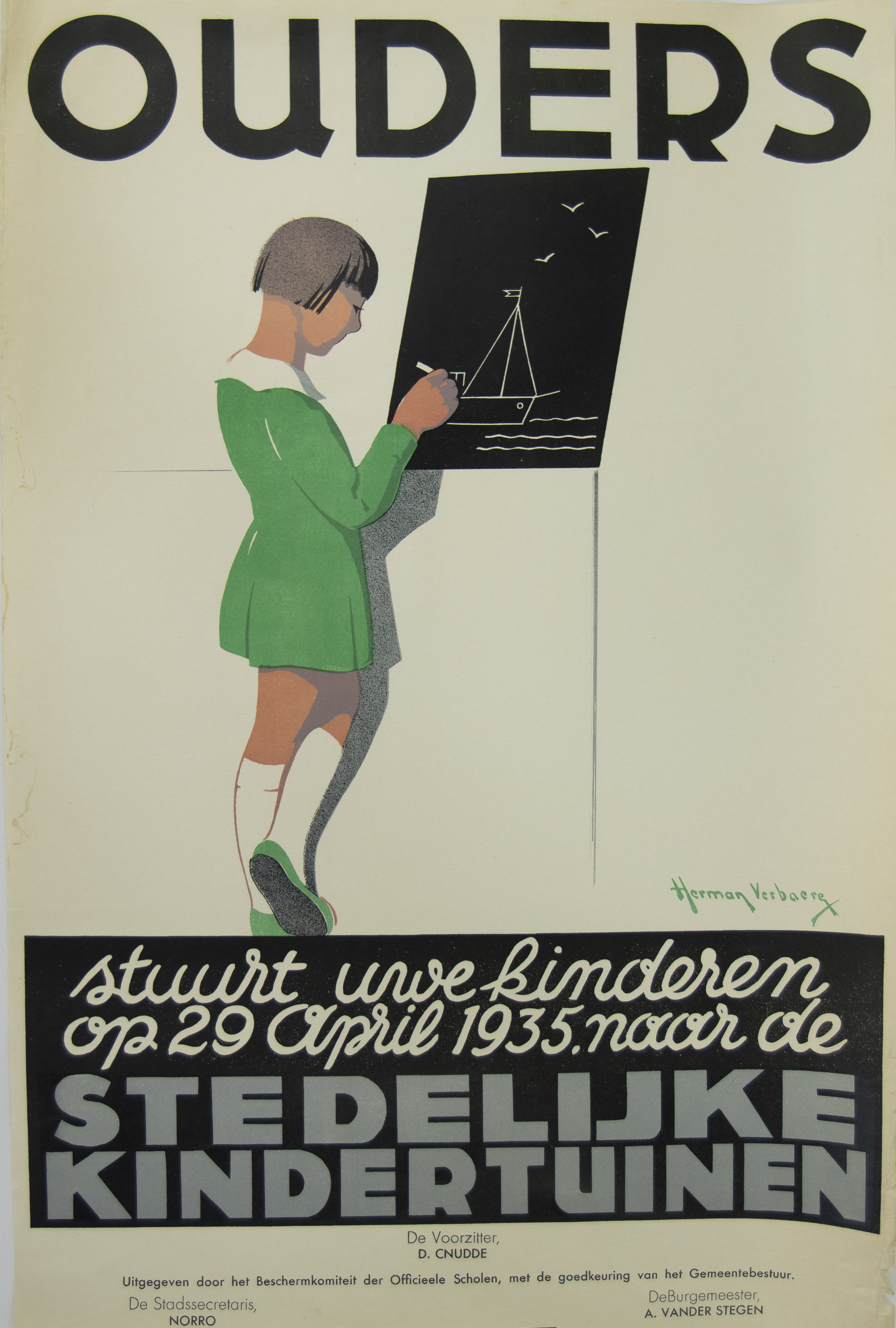 Collection of posters of Urban Education 1930s design Herman Verbaere - Bild 2 aus 8