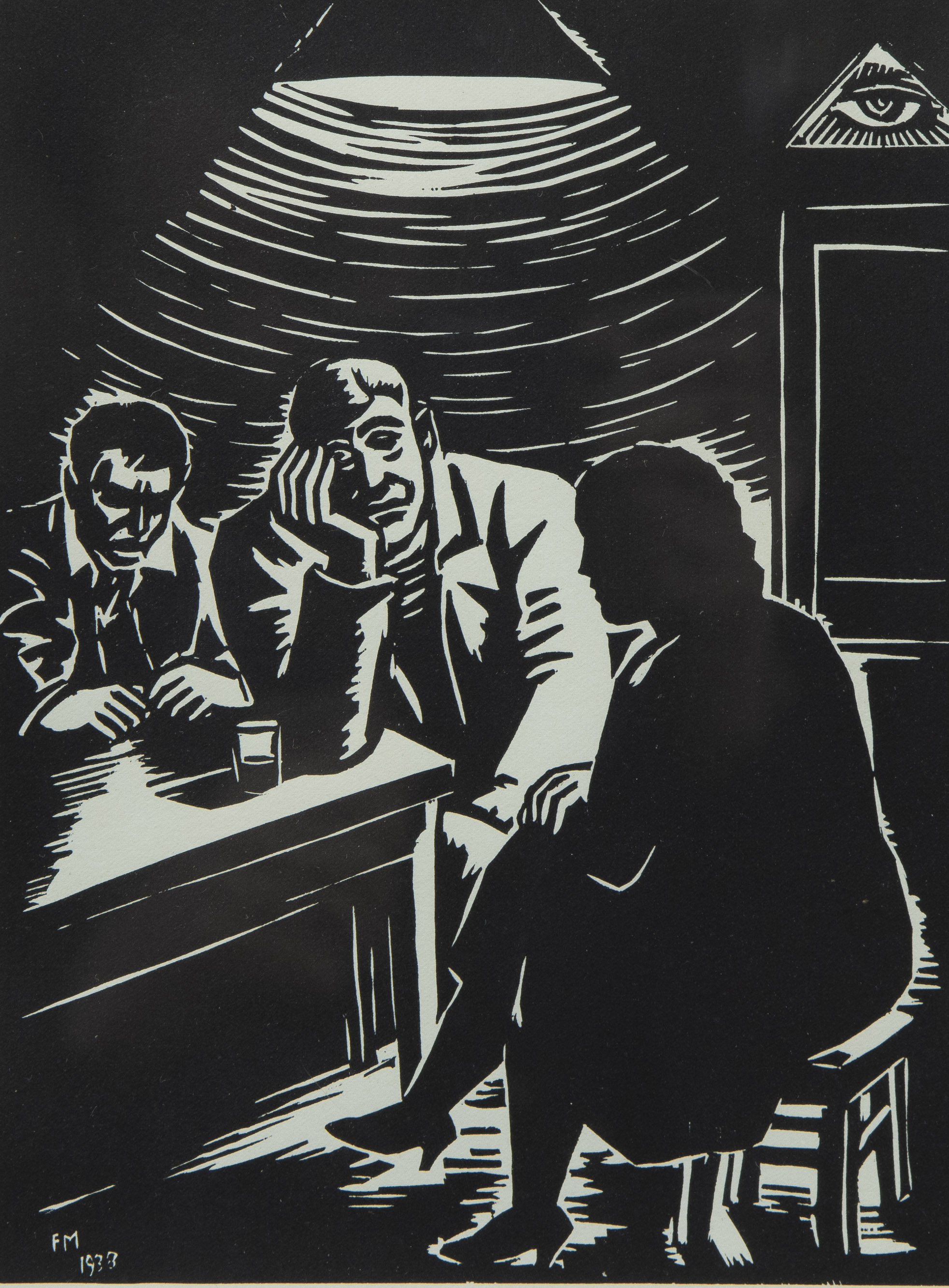 Frans MASEREEL (1889-1972), woodcut numbered 68/75, signed and dated 1938