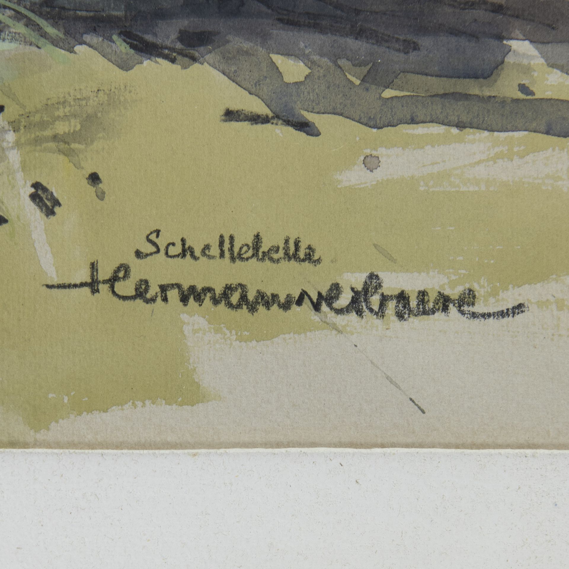 Herman VERBAERE (1906-1993), 2 watercolour paintings of the View of Zegelem and Ferry Schellebelle, - Image 7 of 7