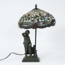 Tiffany-style lamp with decor of dragonflies