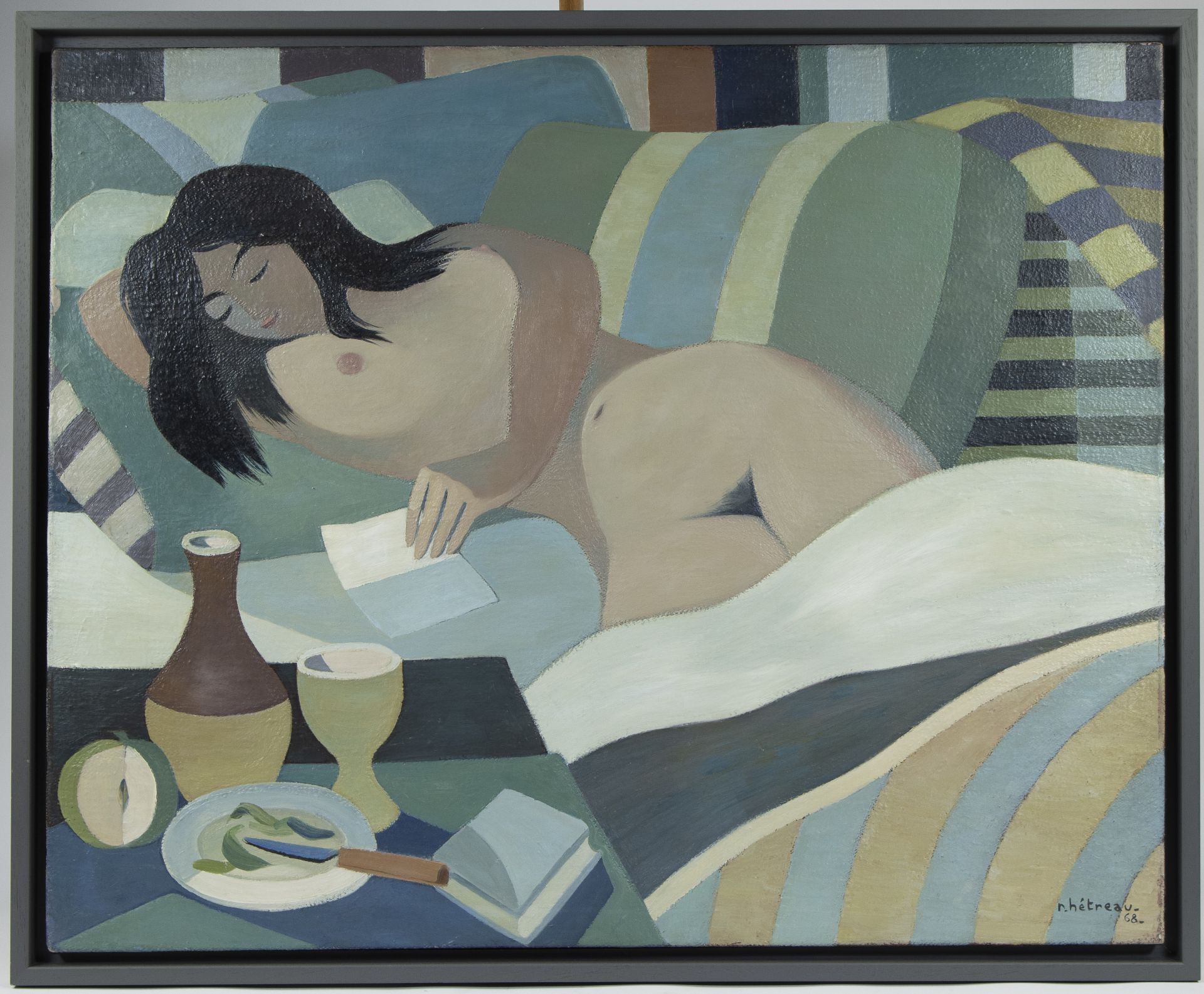 Rémy HÉTREAU (1913-2001), oil on canvas Reclining nude, signed and dated '68 - Bild 2 aus 5