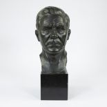 Henri THIERY (1875-1941), bronze male head, signed