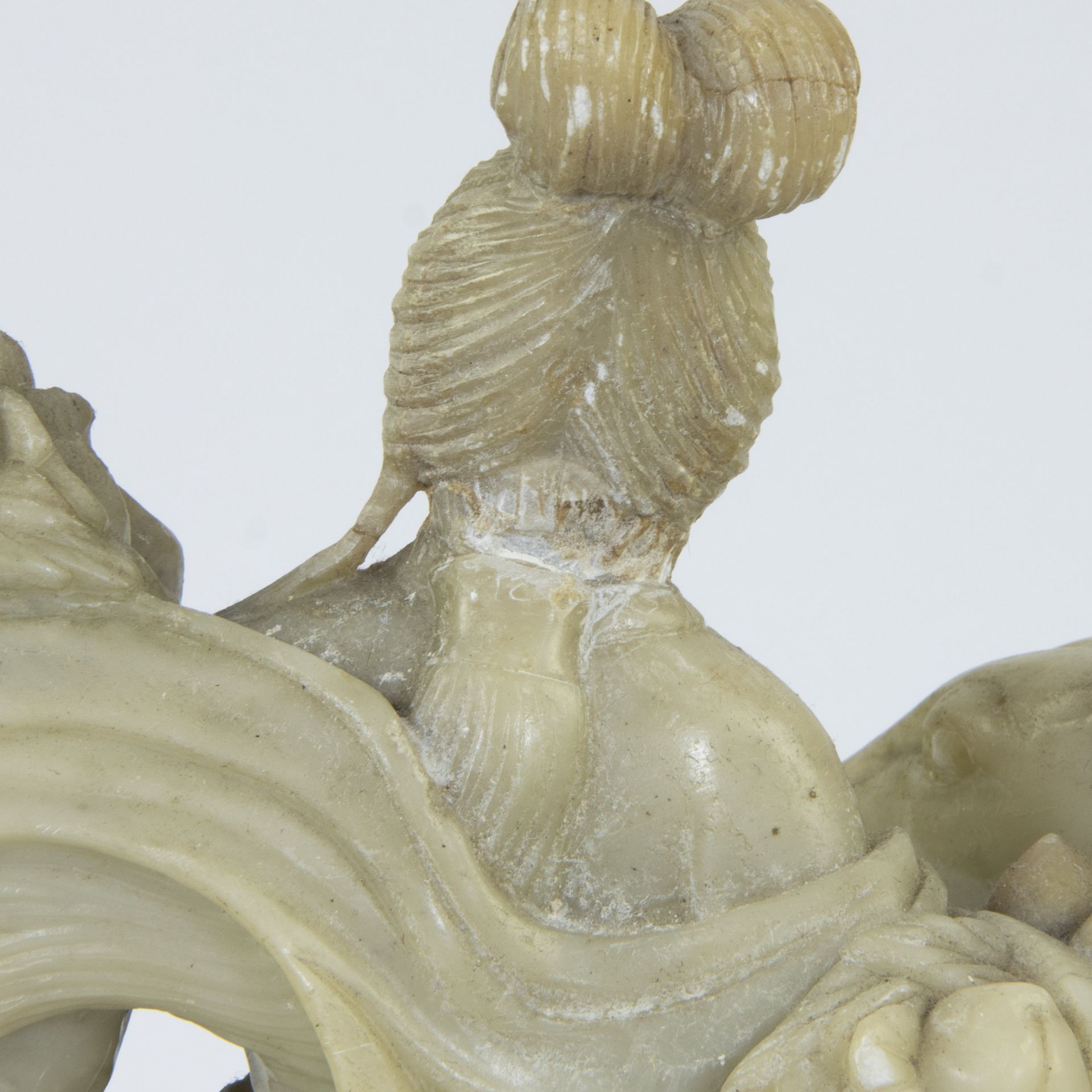 Chinese statue of Guayin on a Chinese water tree in soapstone - Image 4 of 5