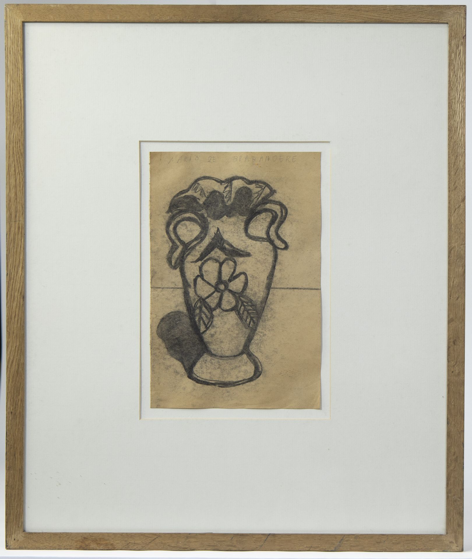 Mario DE BRABANDERE (1963), charcoal Still life, signed - Image 2 of 3