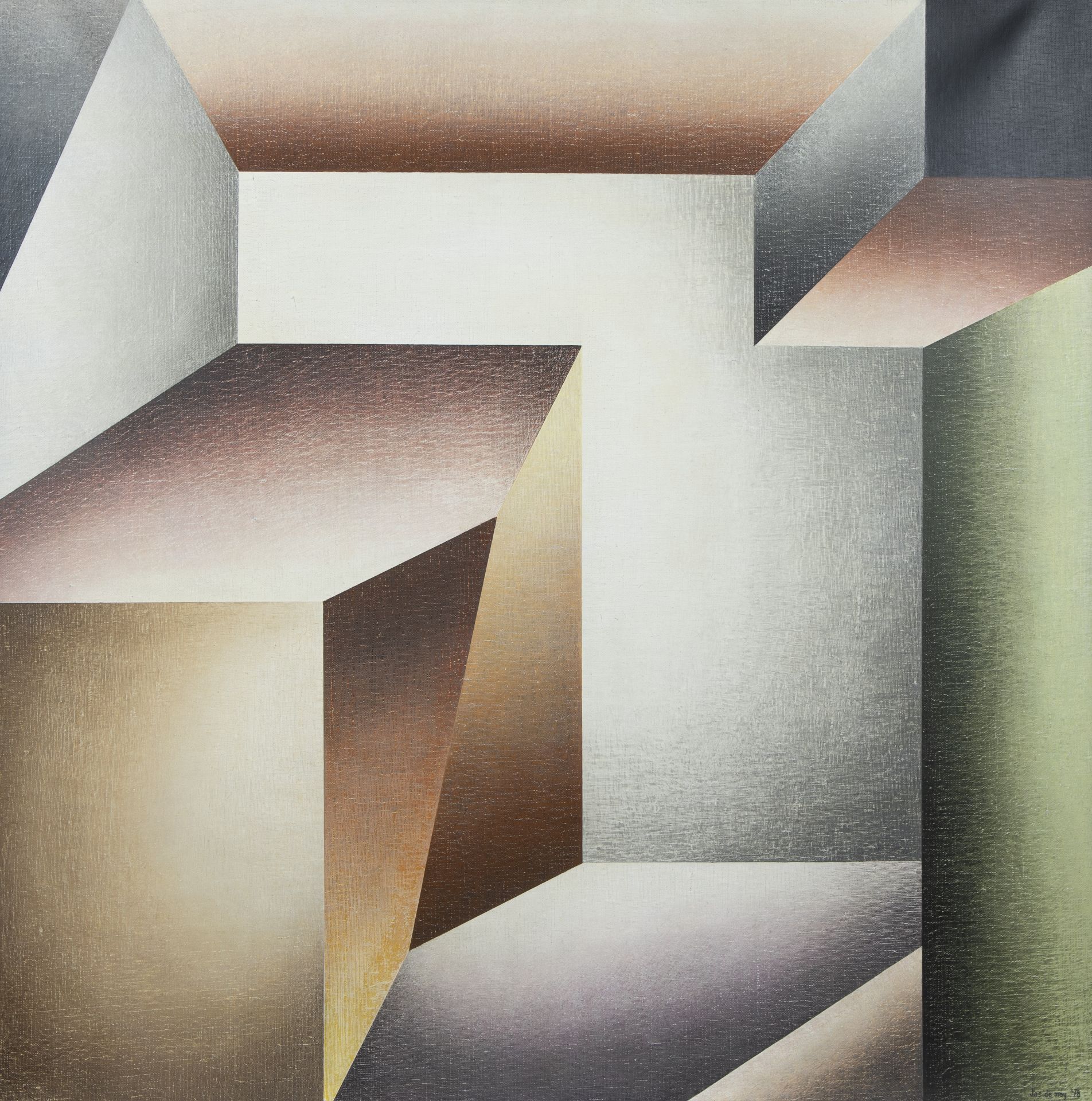 Jos DE MEY (1928-2007), oil on canvas Dorpszicht met kunst belichting, signed and dated 1978