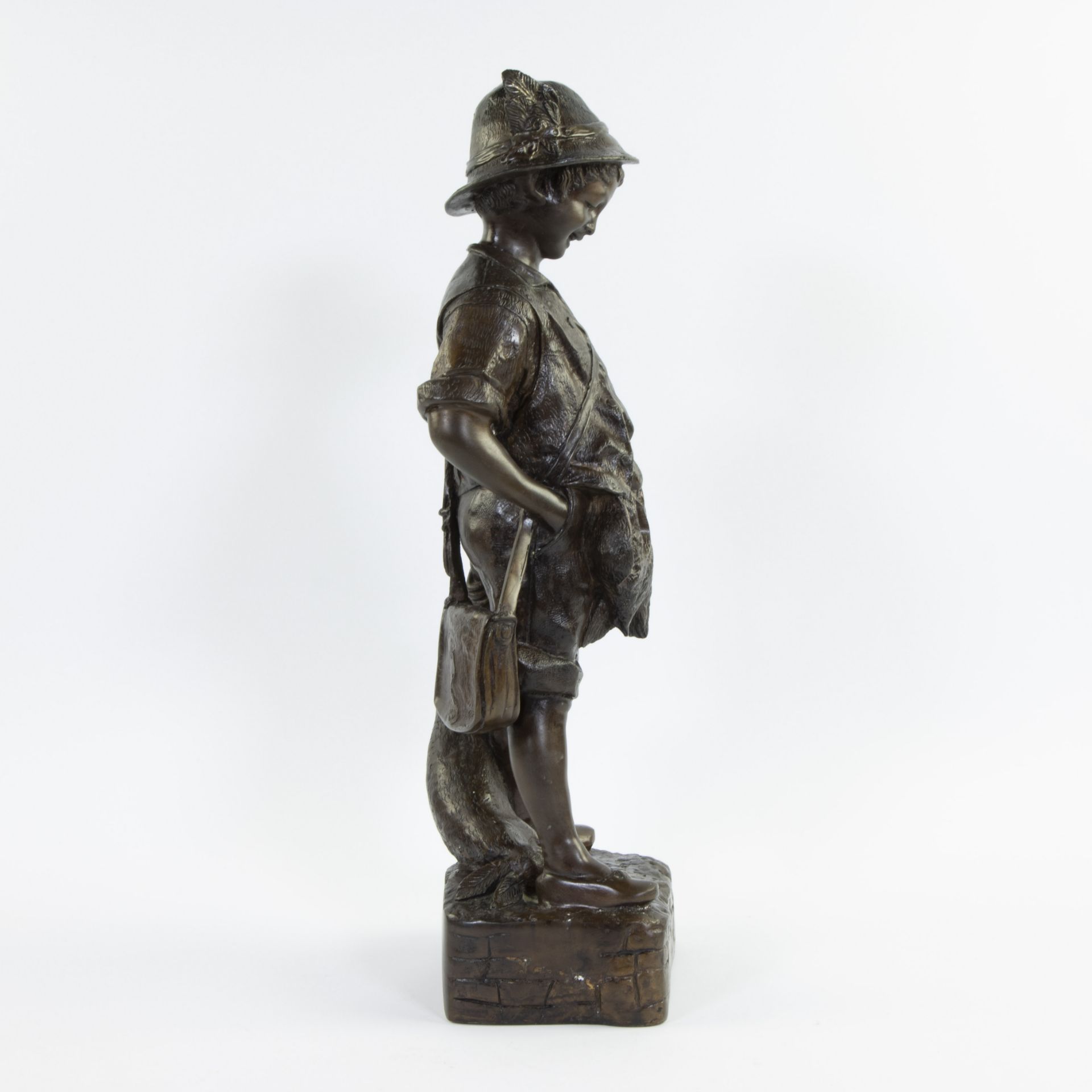 Auguste MOREAU (1834-1917), brown patinated bronze, Young Hunter, signed, posthumous edition - Image 4 of 5