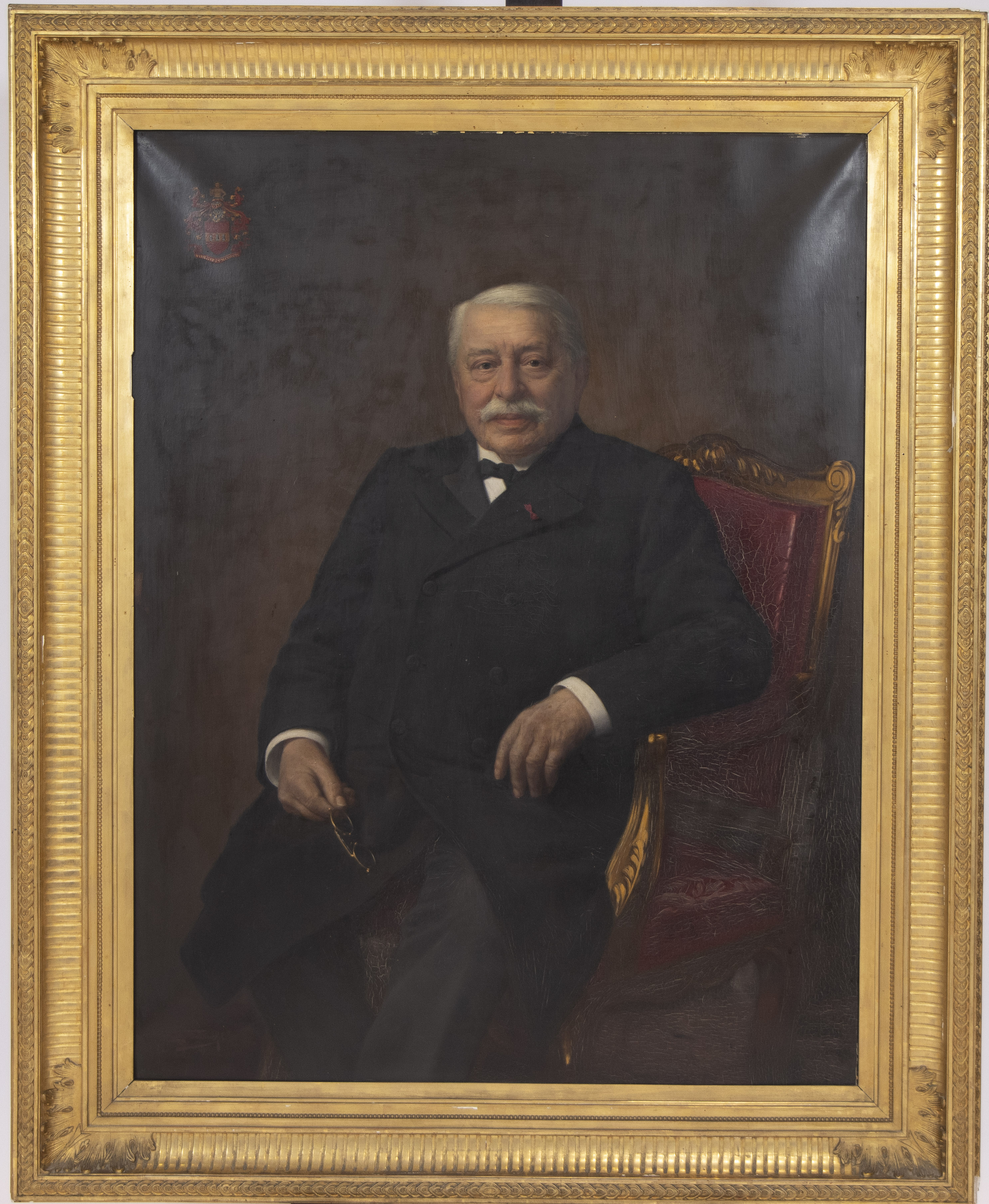 Emile VAN DE WINCKEL (1879-1953), 19th century oil on canvas portrait of Marc Rooman d’Ertbuer 1868- - Image 2 of 4